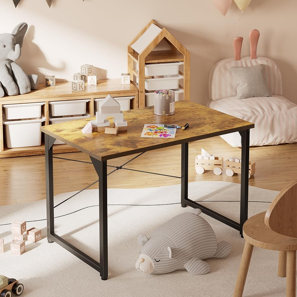 Computer Desk, 32 Inch Small Home Office Desk for Small Spaces, Modern Simple Style for Home, Office, Study, Writing, Deep Brown