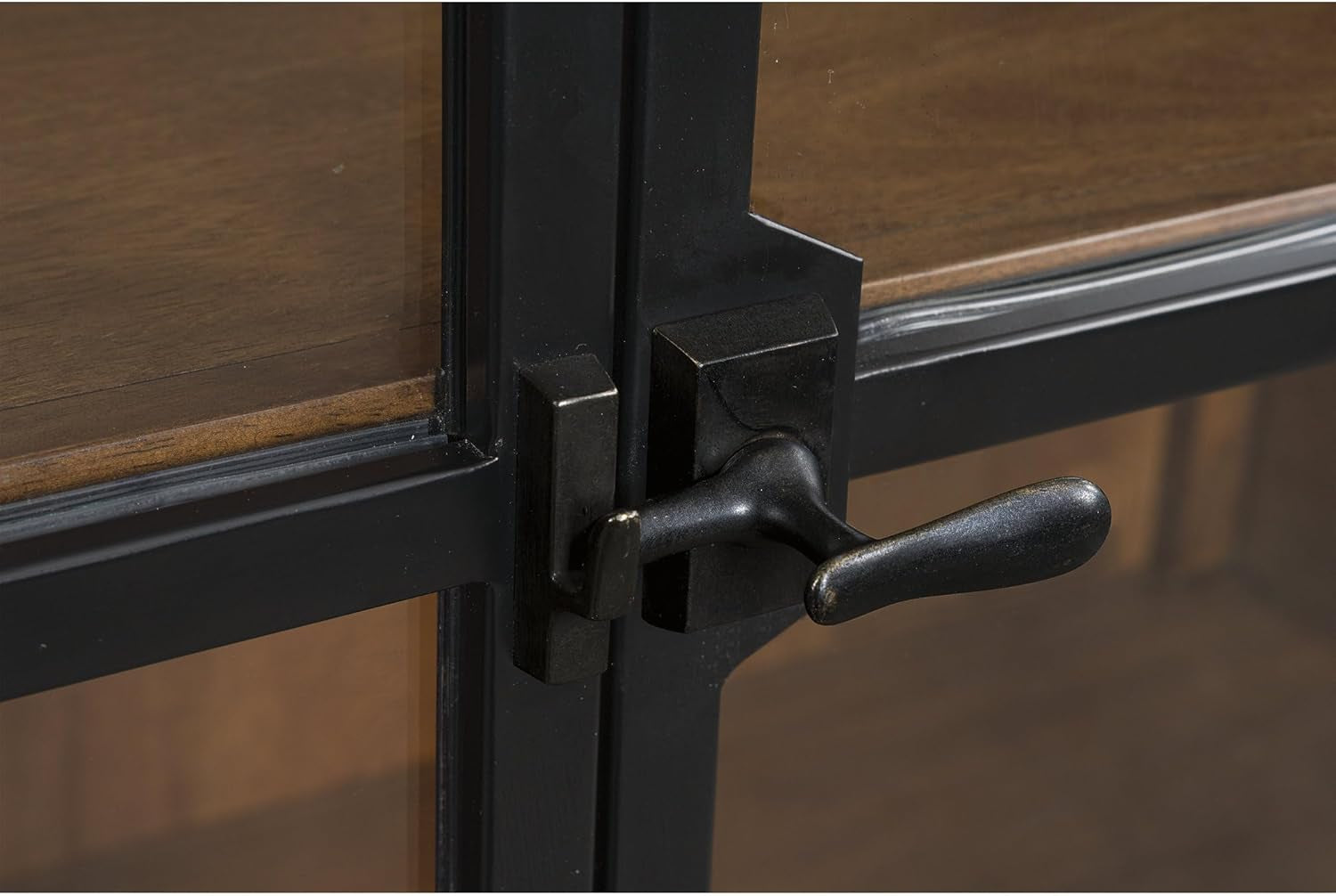 Chadworth Classic Display Cabinet with Anti-Tipping, Light Brown & Black