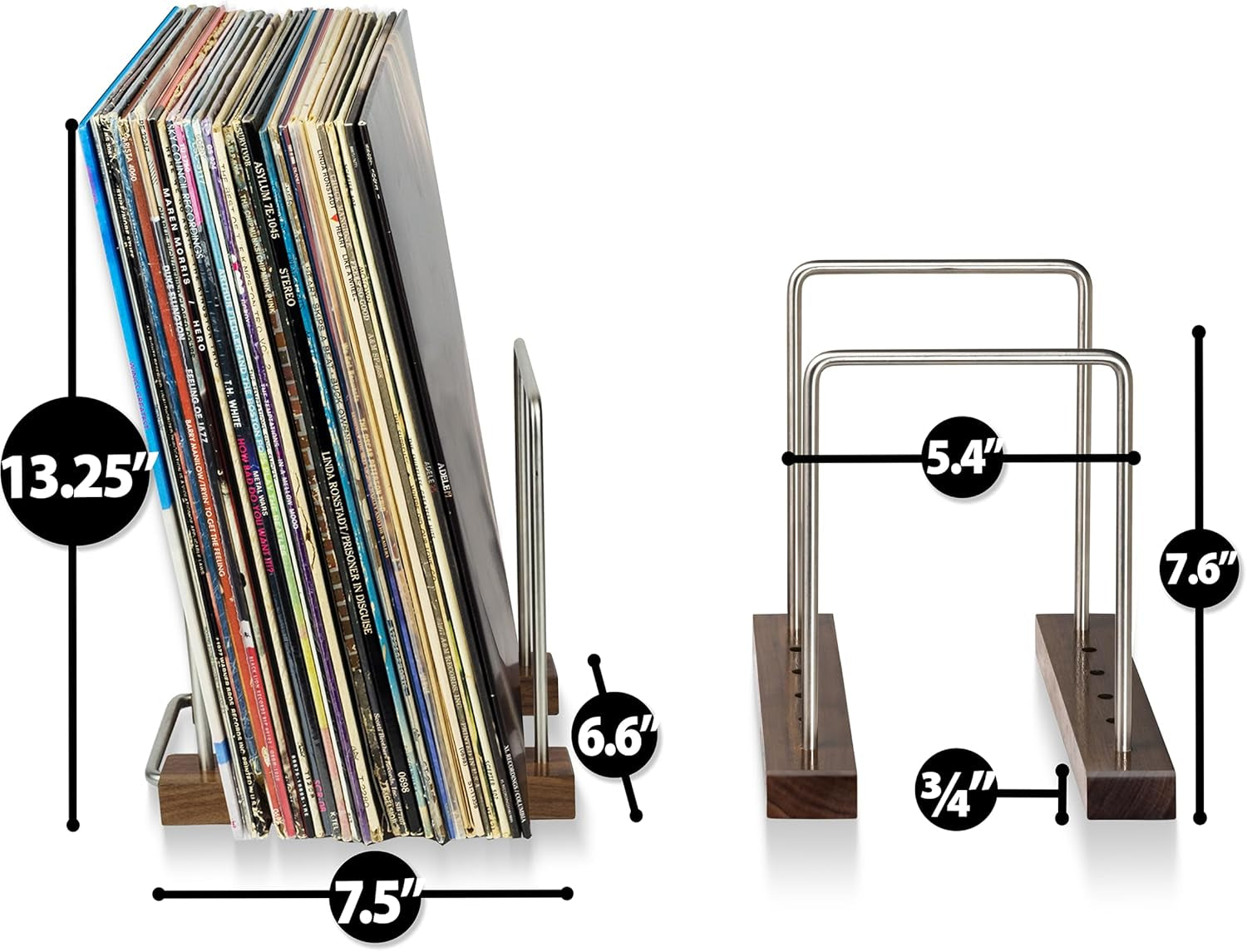 35 LP Vinyl Record Holder, Solid Walnut Wood Record Holder for Albums, Now Playing Record Props, Vinyl Record Storage, LP Holder Rack, Vinyl Stand