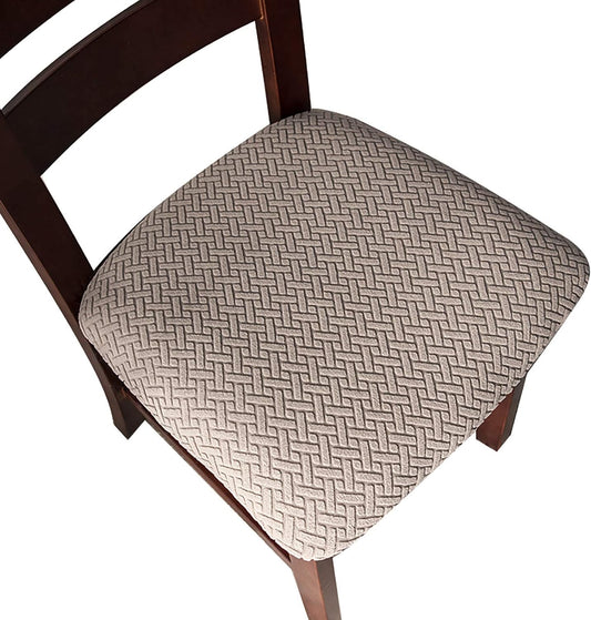 Seat Covers for Dining Room Chair Seat Slipcovers Kitchen Chair Covers (Taupe, 4 Pcs)
