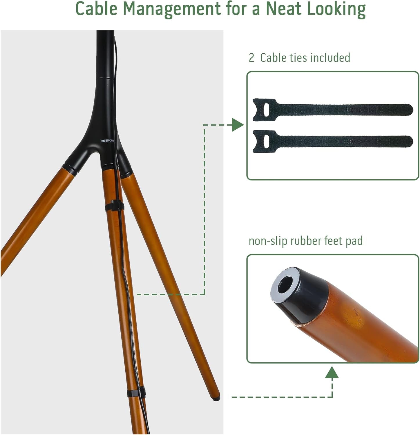 Easel TV Stand with Tripod Base for 45-65 Inch Flat Screen up to 77Lbs, Height Adjustable TV Stand Tripod for Living Room W/Cable Ties, 180°Swivel, Black