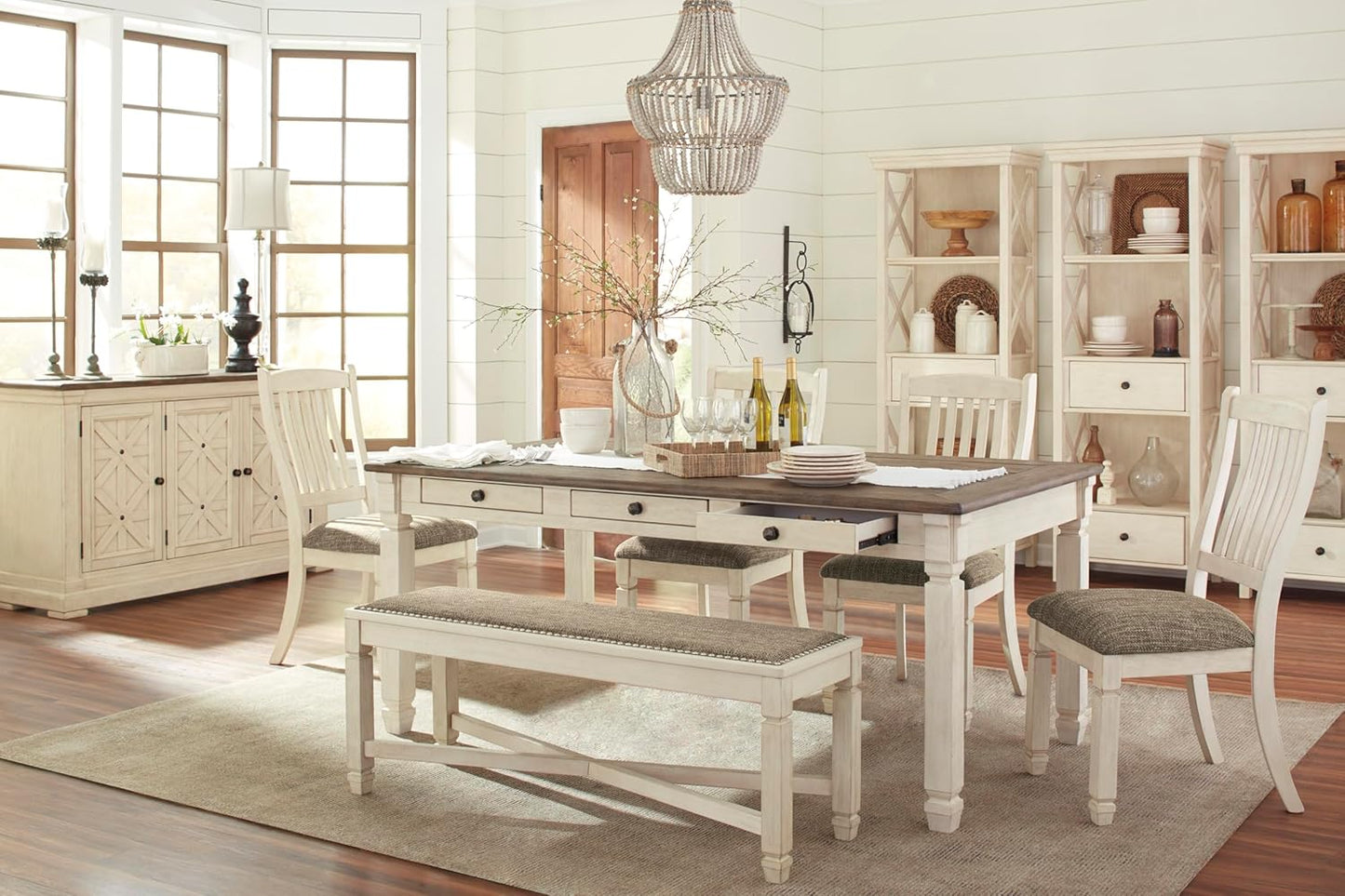 Bolanburg 20" Upholstered Dining Room Chair, Set of 2, Antique White