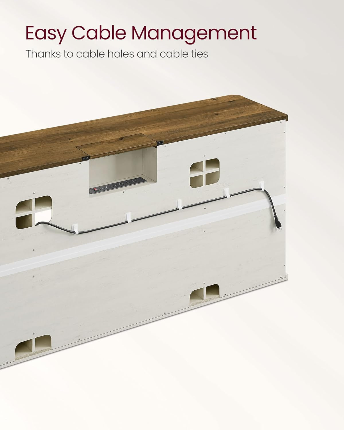 TV Stand for Tvs up to 75 Inches, Farmhouse Entertainment Center with Sliding Barn Doors, Console Table for Living Room, Rustic White and Honey Brown ULTV323W02