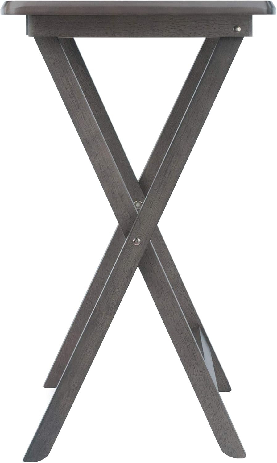 Dorian Oversized Snack Table Set, Oyster Gray (Brown Base) (Replace Color May Vary)., 23.62 X 15.75 X 25.51, 5Pc