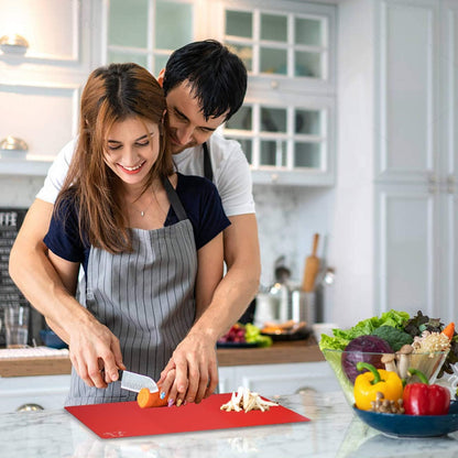 Cutting Board Mats Flexible Plastic Colored Mats with Food Icons,  Bpa-Free, Non-Porous, Anti-Skid Back and Dishwasher Safe, Set of 7 Rainbow - 7 Pieces