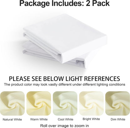 King Pillow Shams - 2 Pack Brushed Microfiber 20X36 Sham Covers - Super Soft and Cozy, Wrinkle, Fade, Stain Resistant 20X36 Inches Oxford Pillowcases, White