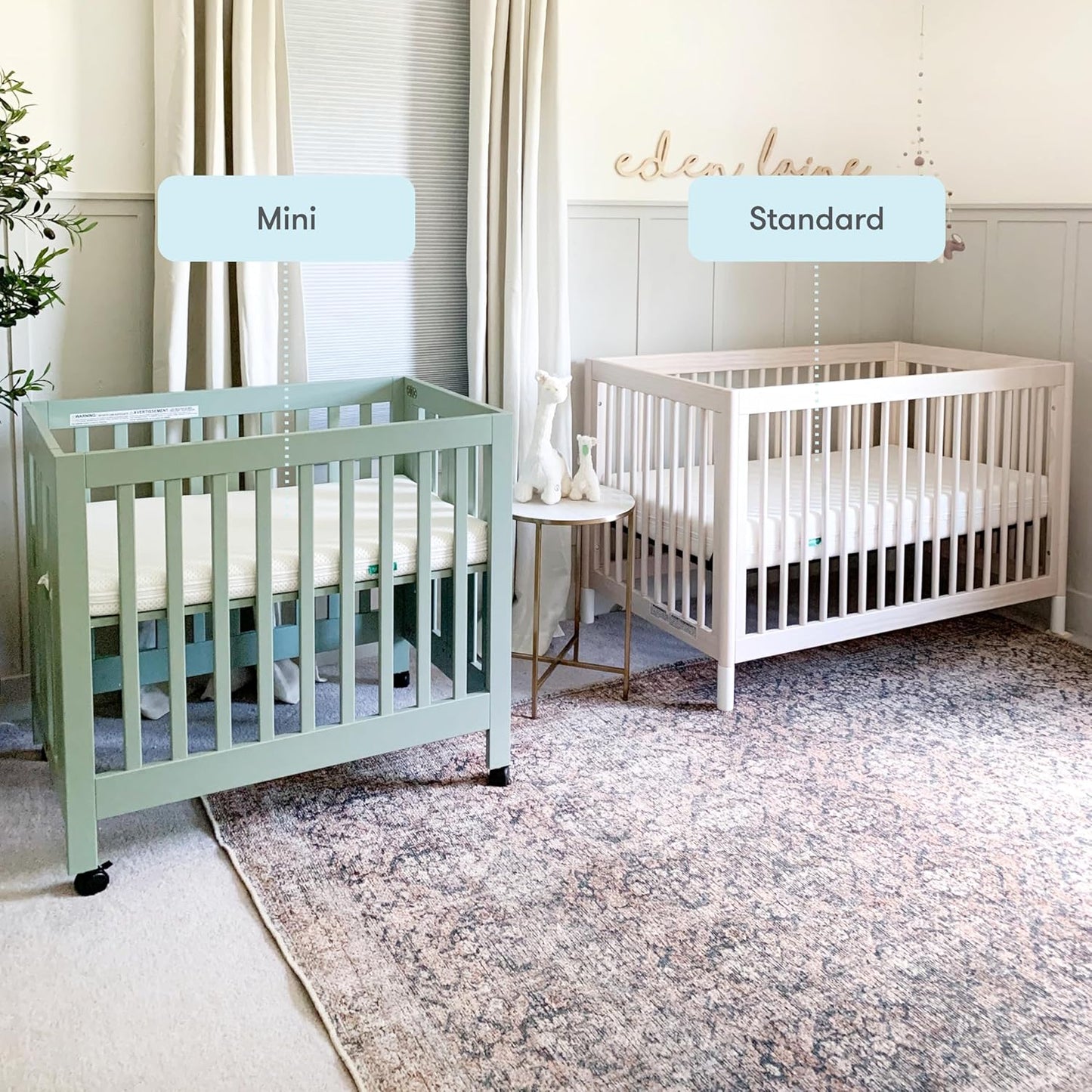 Mini Crib Mattress 24" X 38" - Ultra-Breathable Proven to Reduce Suffocation Risk, 100% Washable - Removable Cover Included, GREENGUARD Gold