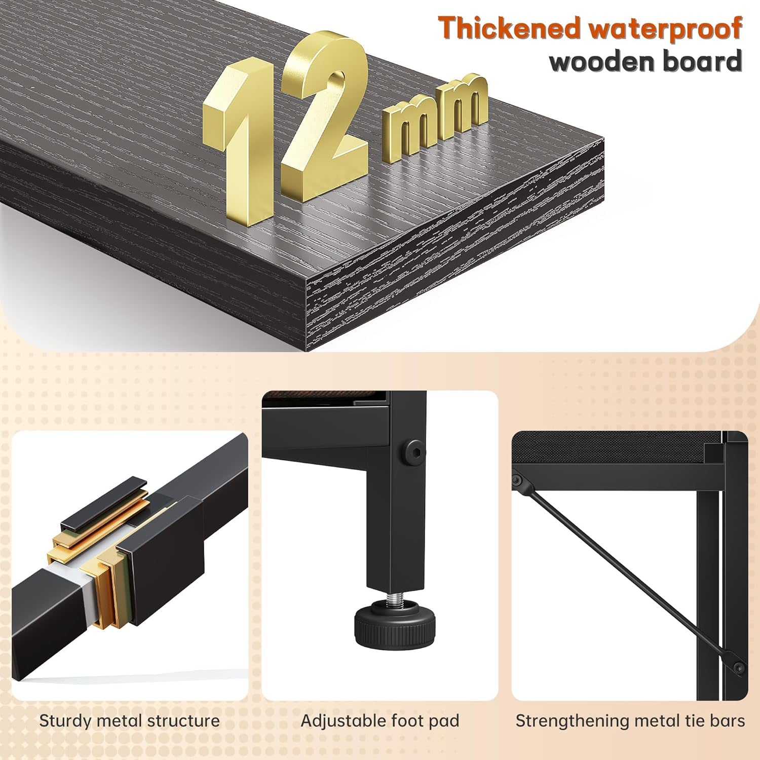 Gaming Desk with LED Lights & 2 Fabric Drawers, 39.4Inch Home Office Computer Desk with Side Pocket & Ergonomic Monitor Stand, Small Space Study Writing Table with Anti-Tip Design,Black