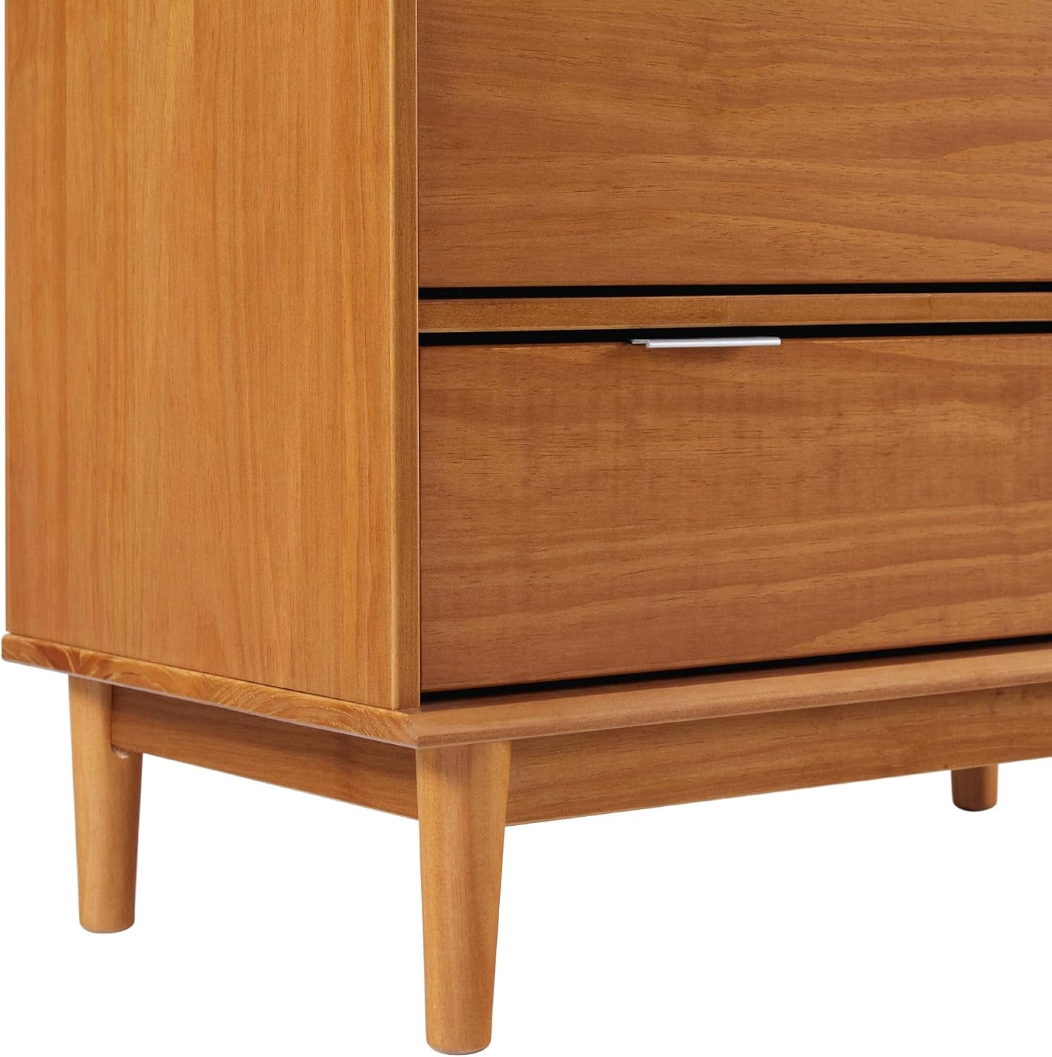 Blythe Mid-Century Modern Tray-Top Solid Wood 6-Drawer Dresser, 30 Inch, Caramel