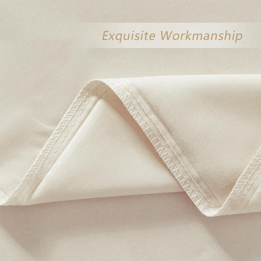 2 Pack King Size 20"X 36" Pillow Cases Cream-Colored Pillow Covers King Microfiber Pillowcases Soft Breathable Luxury Pillow Covers Embroidered Envelope Closure Bed Pillow Shams