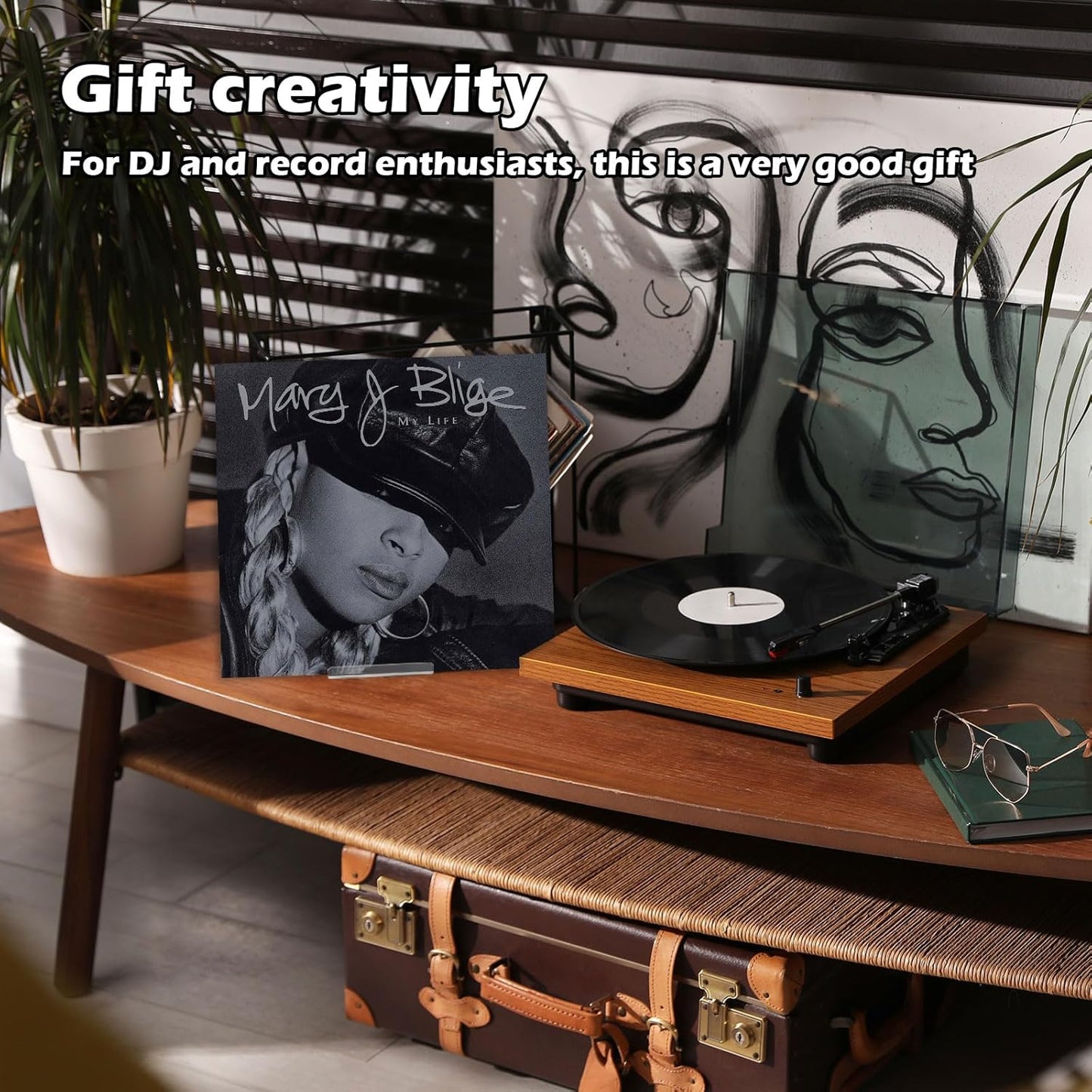 6 Pack Vinyl Record Stand Display, Clear Acrylic Tabletop Album Now Playing Holder, Album Record Holder LP Vinyl Record Storage Display Stand