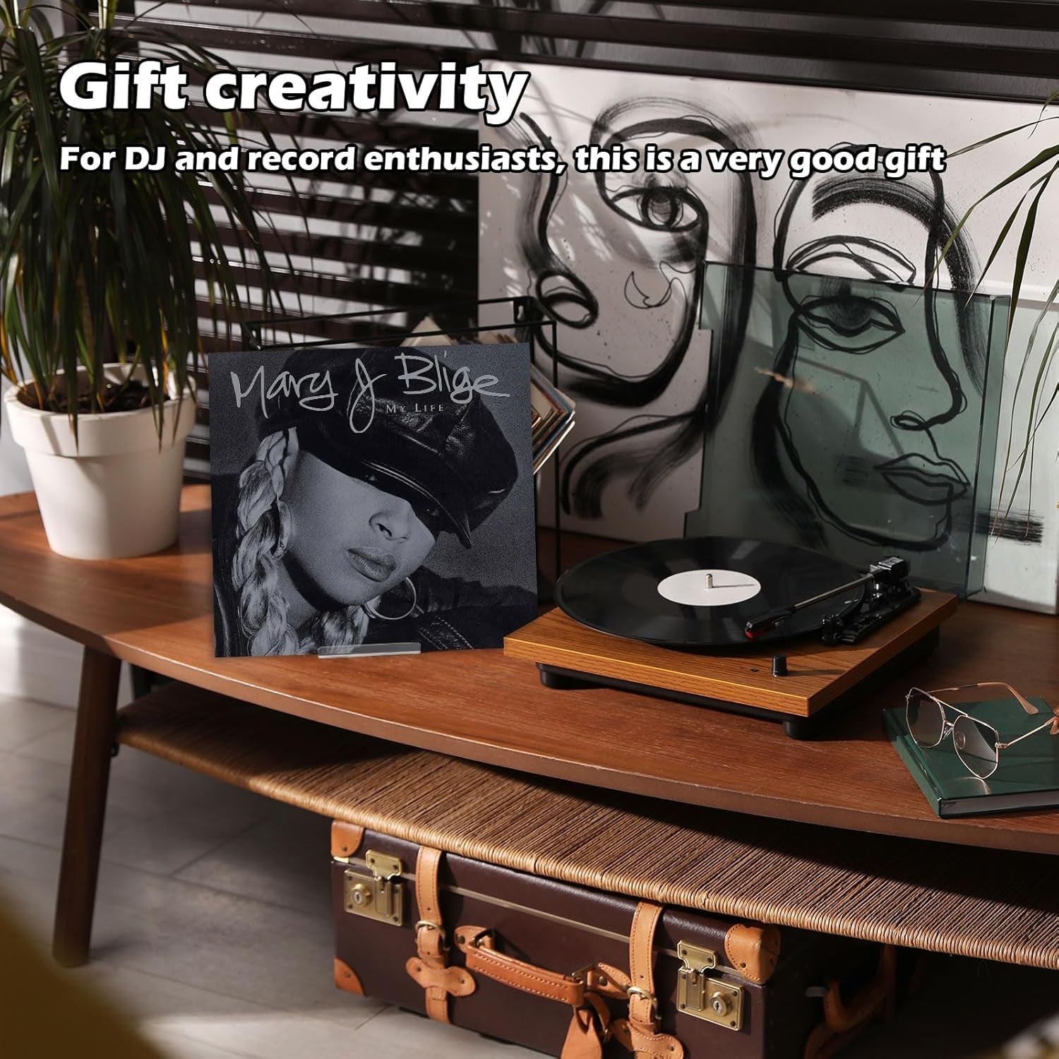 6 Pack Vinyl Record Stand Display, Clear Acrylic Tabletop Album Now Playing Holder, Album Record Holder LP Vinyl Record Storage Display Stand