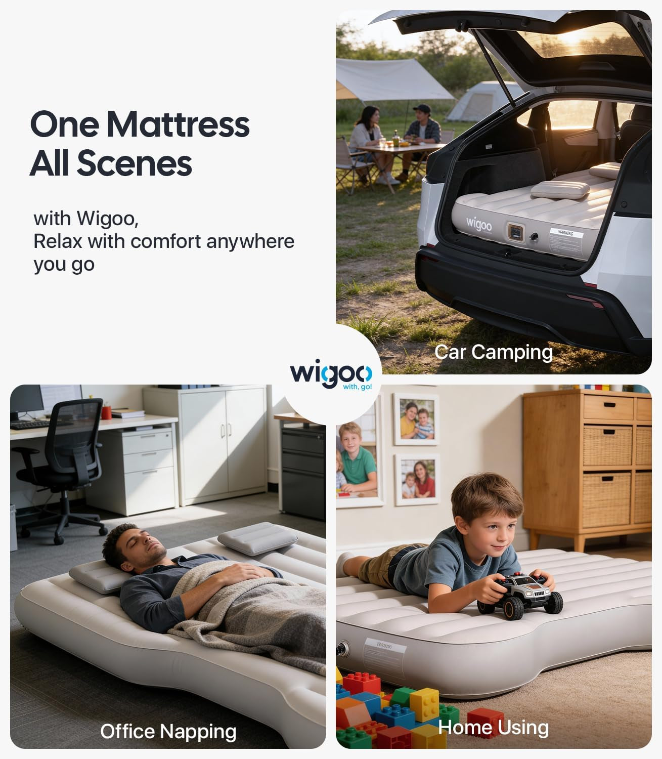 2026 Upgrade Air Mattress for Tesla Model Y [Click Self-Inflate, Home-Level Comfort] USB-C Charging Built-In Air Pump & Ergonomic Design with 2 Pillow, Camping for Tesla Model Y 2020-2026
