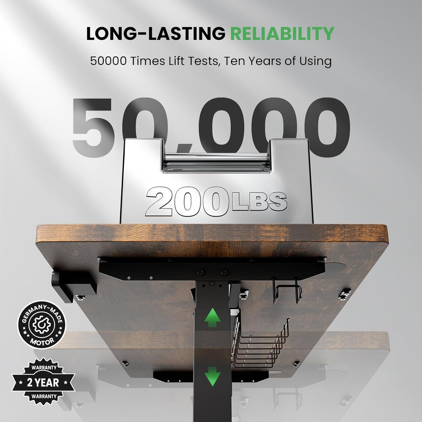 Electric Standing Desk Adjustable - 48 X 24 Inch Sit Stand up Desk with Cable Management - 3 Memory Preset Adjustable Height Table