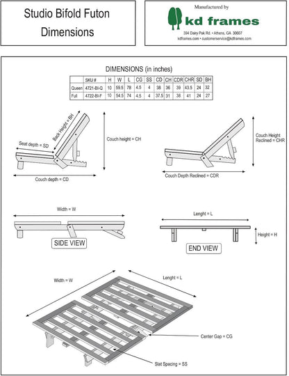 Studio Bifold Futon (Full)