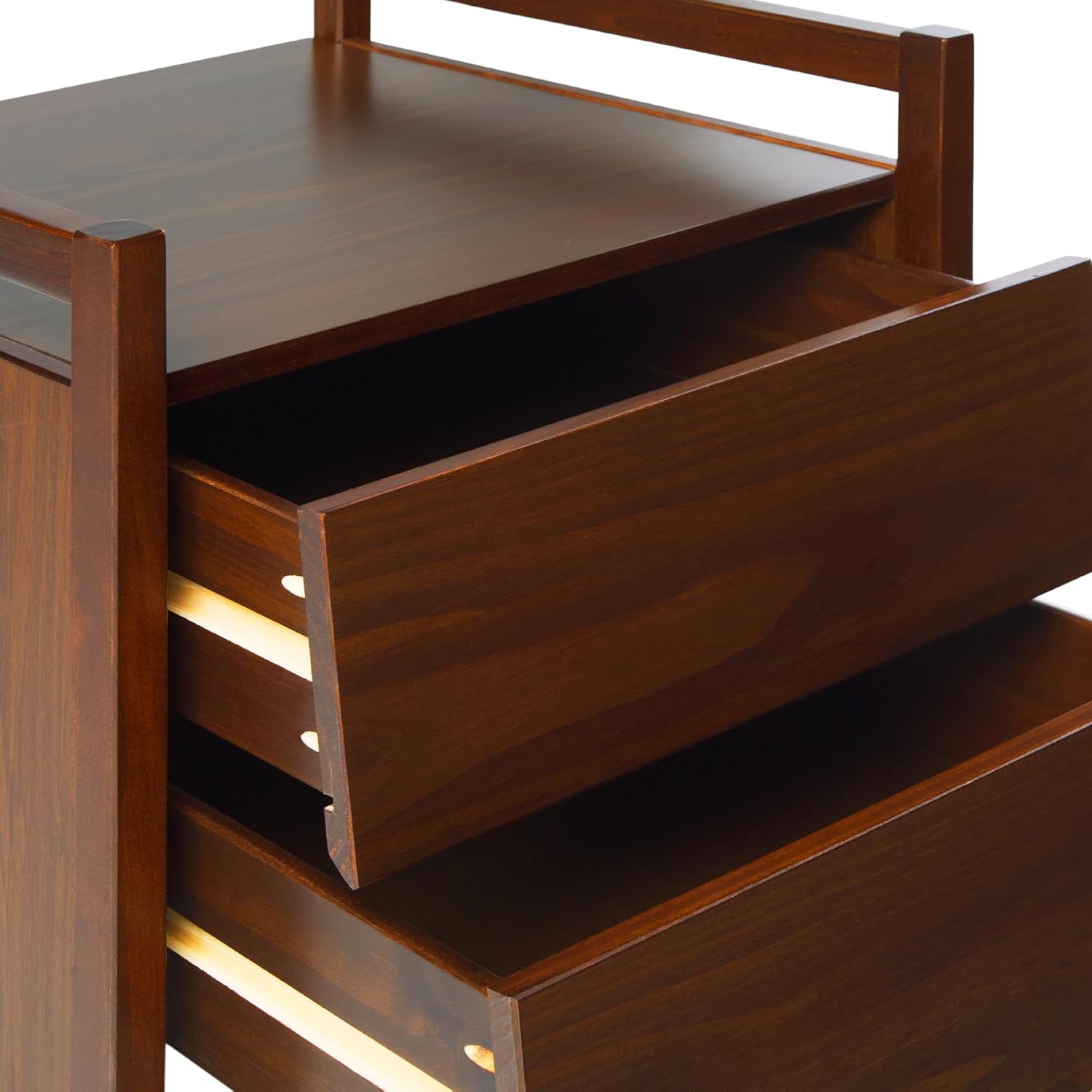 Leif Scandi Angled Drawer-Face Nightstand, 22 Inch, Walnut