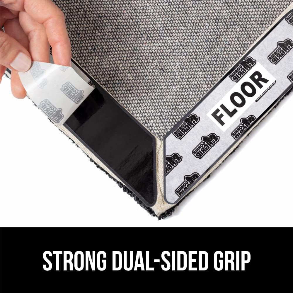 Rug Gripper Pads, Keep Area Rugs Corners from Curling and Bunching, Reusable Dual-Sided Flexible Sticky Pad, Grips Floor Underlayment, Hold Carpet in Place on Hardwood Floors, 8 Pack