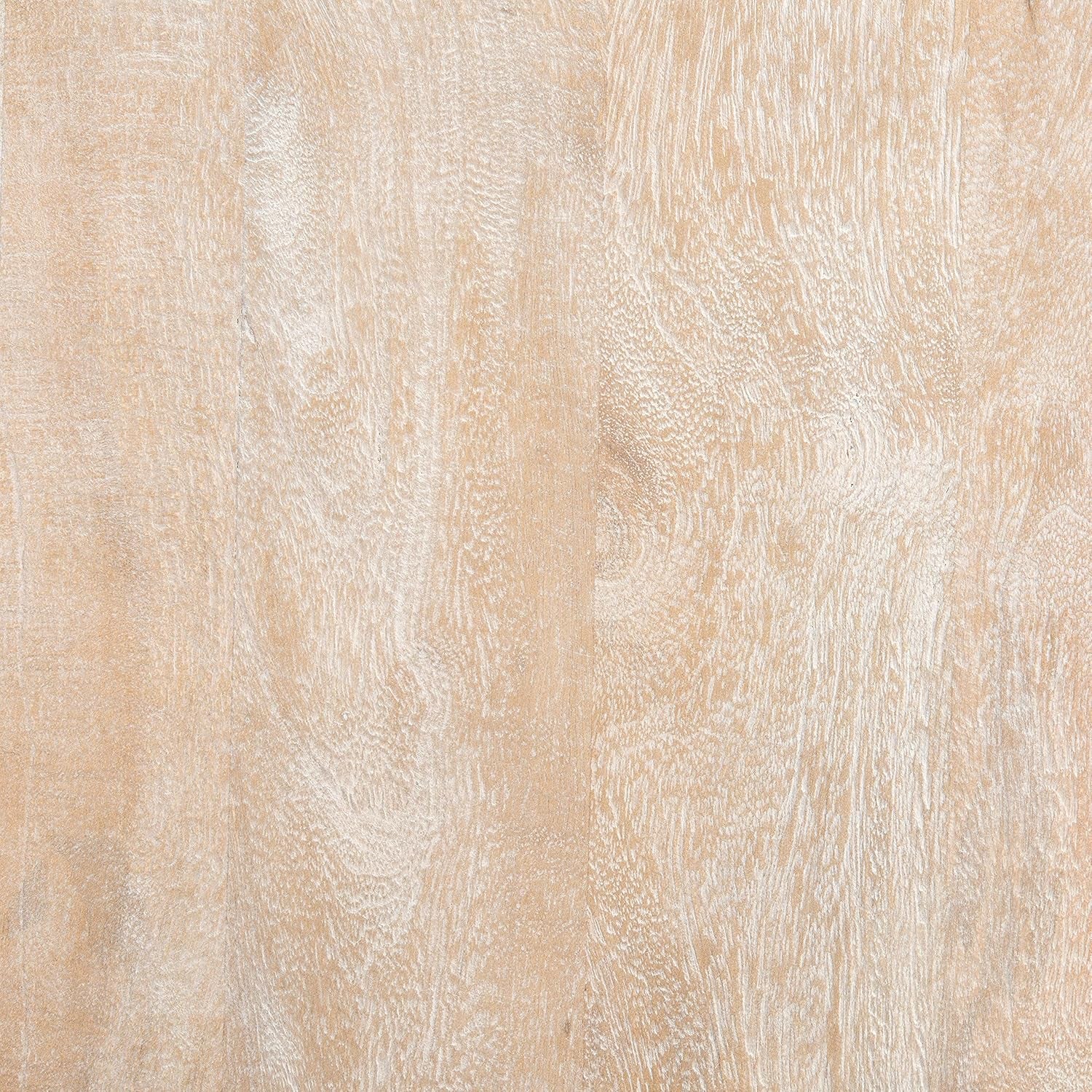 Home Collection Whent Coastal Grey White Wash and Black round Coffee Table