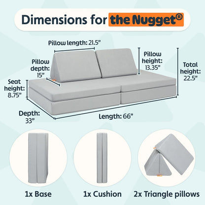- the Original Play Couch for Kids - Modular Foam Children'S Sofa for Playroom, Imagination, & Creative Open Ended Play - Washable & Convertible Playroom Furniture, Lemonade