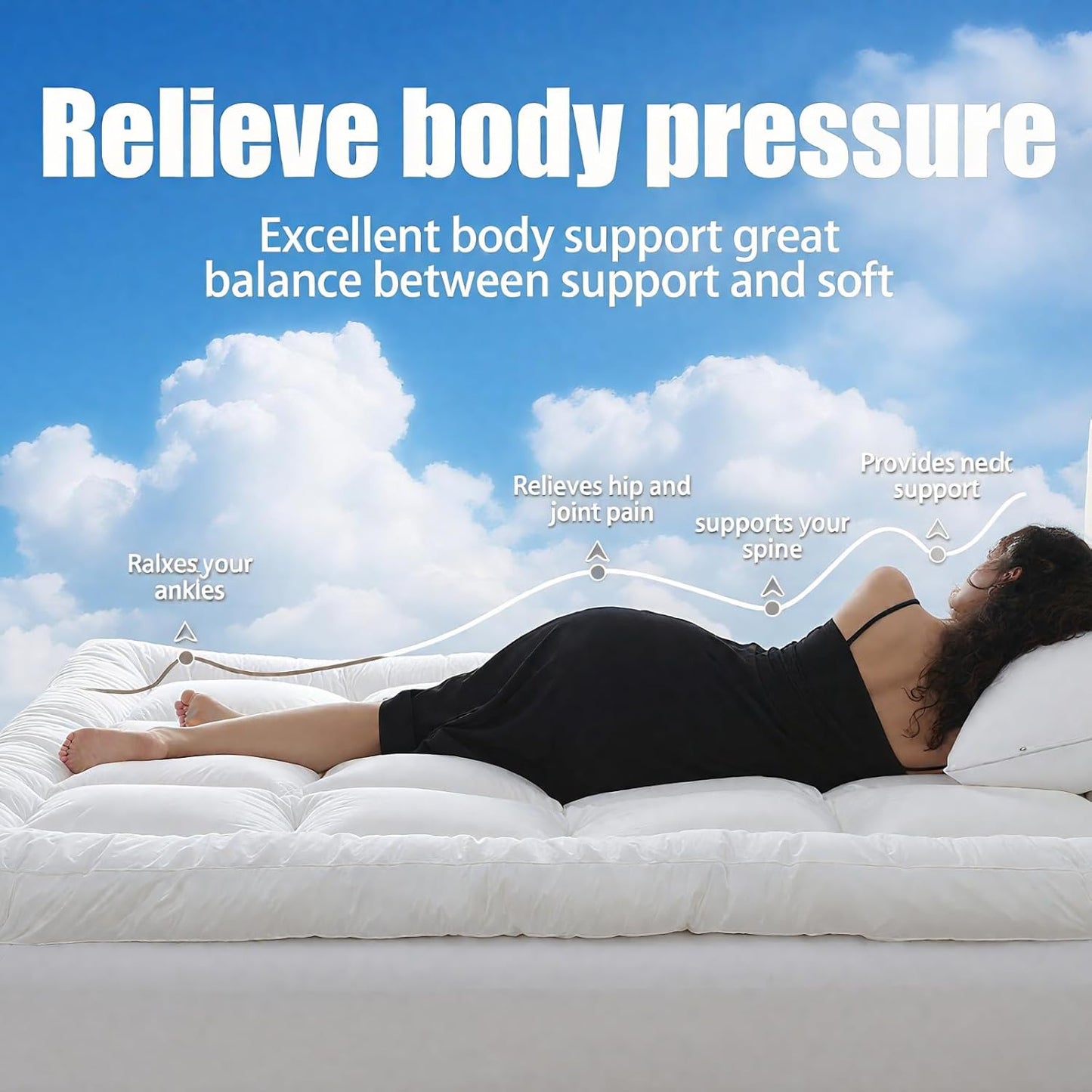 4 Inch Memory Foam Mattress Topper Queen for Back Pain, Extra Soft Pillow Top Mattress Topper, 2000GSM Fluffy Shredded Memory Foam Filled & Thicked down Alternative-Lined 80X60X4In