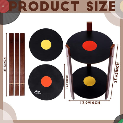 2 Pack Record Player Stand Retro 2-Tier End Table Small Sofa Coffee Side Tables Nightstand Bedside Stand Bedroom Record Holder and Multi-Functional End Table for Living Room