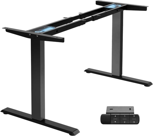Dual Motor Electric Adjustable Standing for up to 70.8”X31.5” Table Tops, 225 Lbs Weight Capacity, Computer Desk for Home and Office (Black Frame Only)