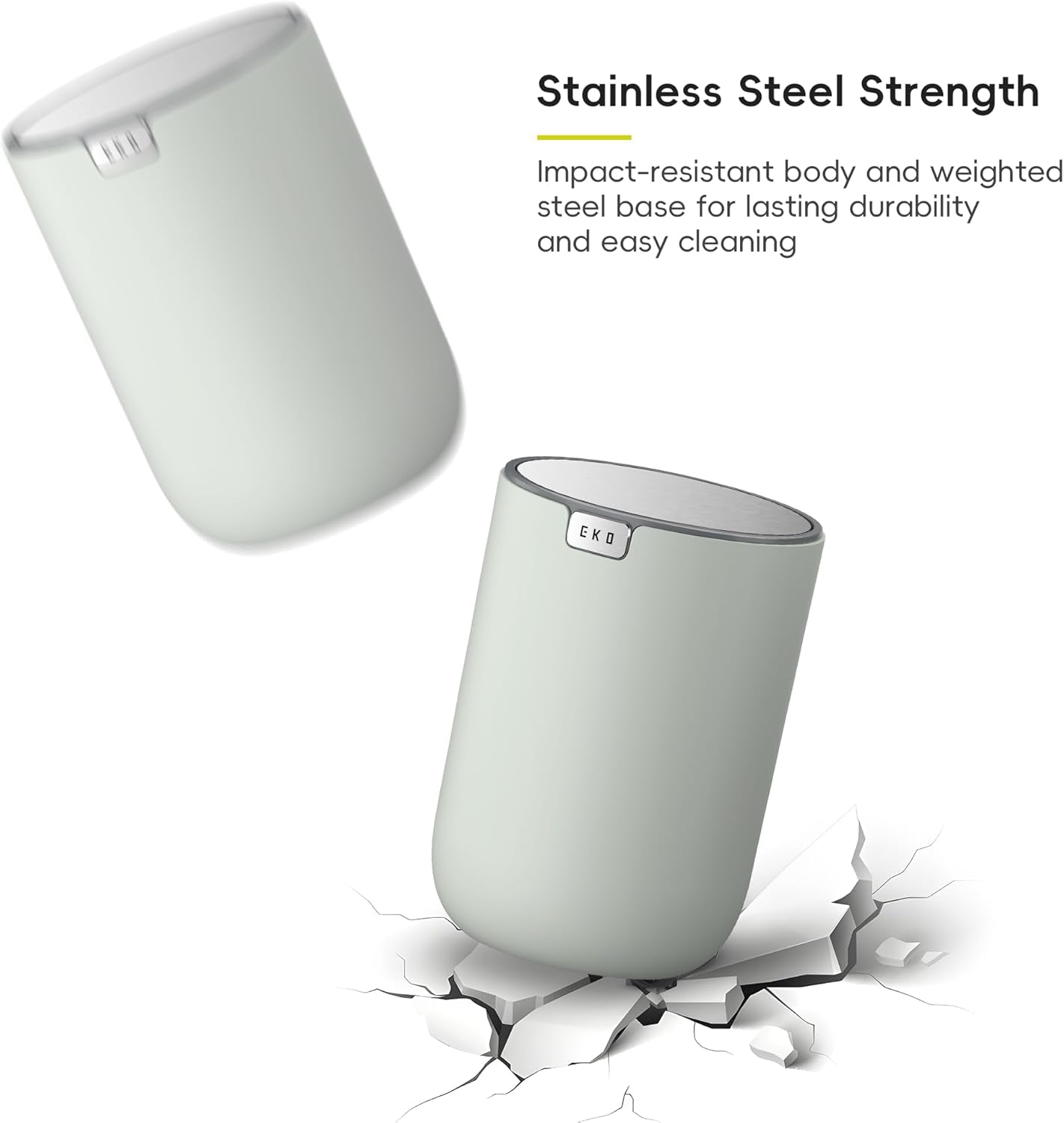 Mini Desk Trash Can with Swing-Top Lid 0.4 Gallon Small Table round Wastebasket for Office, Home, Car (Sage)