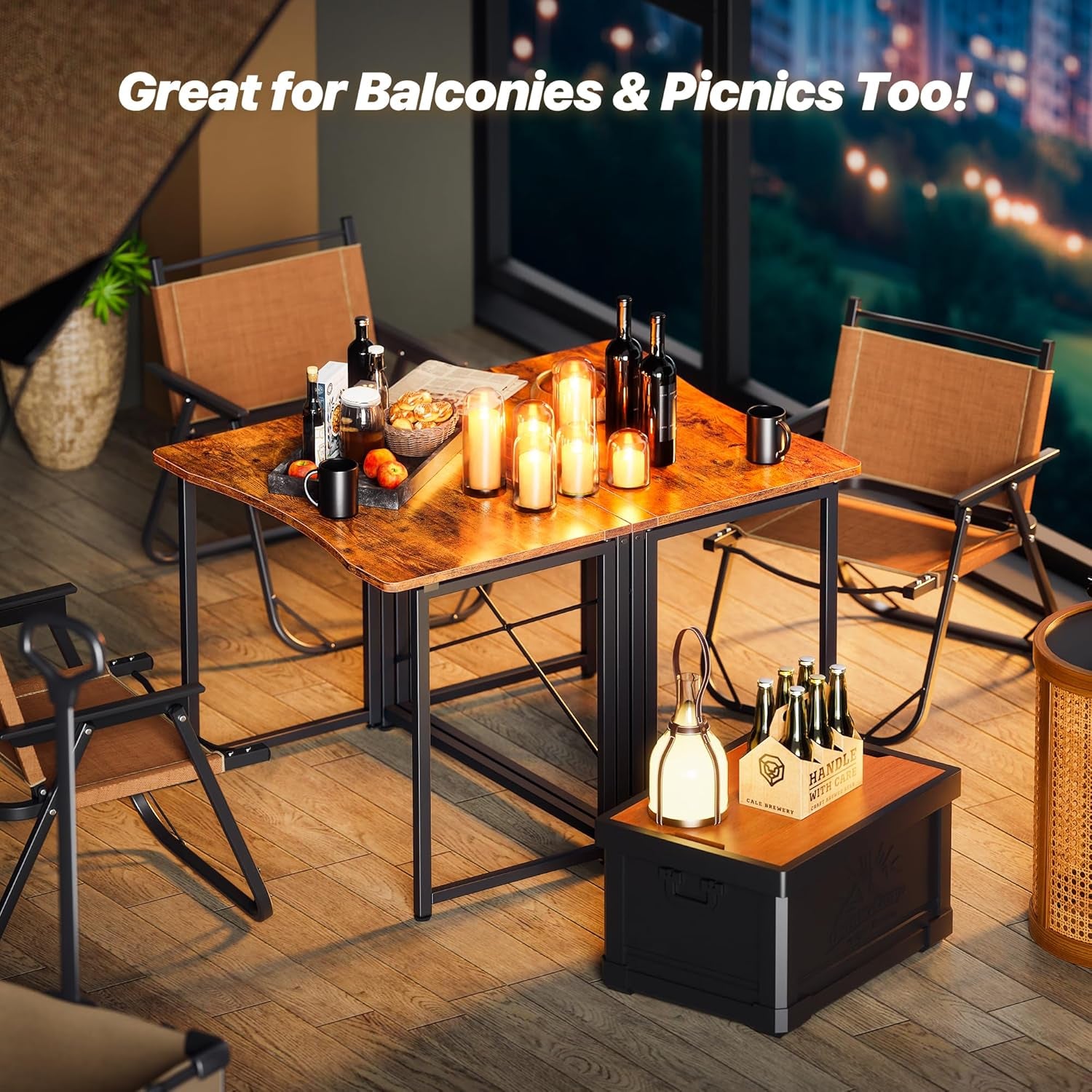 Folding Desk for Small Spaces, 31.5 Inch Foldable Computer Table, for Home Office, Study, Bedroom, Dorm, Space Saving, Small Writing Work Office Computer Desk, Easy to Fold, Rustic Brown