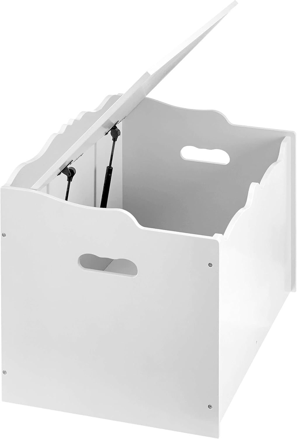 Kids Toy Box, Wooden Organizer Storage Chest,White, 30" X 18" X 19"