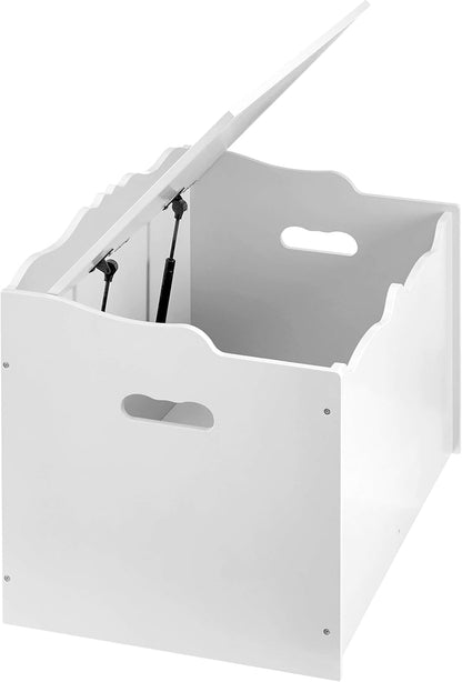 Kids Toy Box, Wooden Organizer Storage Chest,White, 30" X 18" X 19"