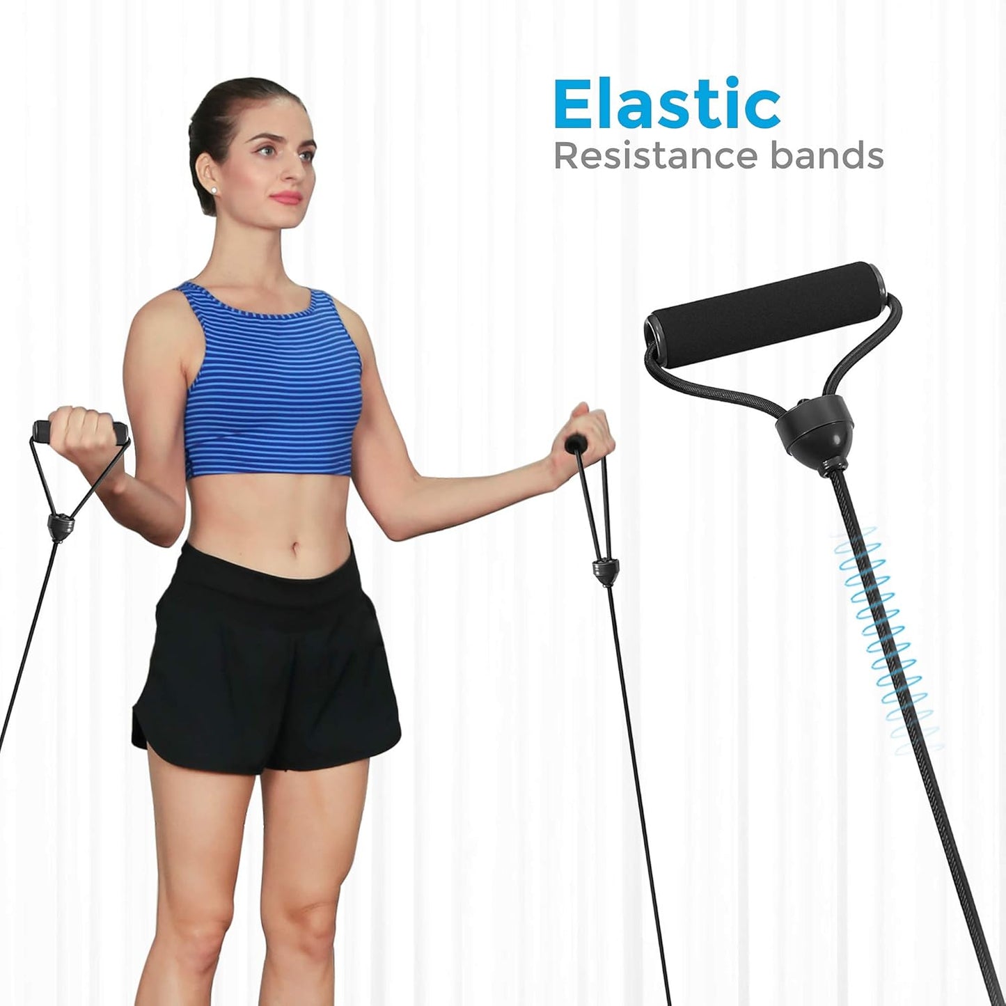 40 Inches Mini Fitness Trampoline, Fitness Rebounder with Adjustable Handrail, Foldable Trampoline for At-Home Workout, Max. Load 264.6 Lb