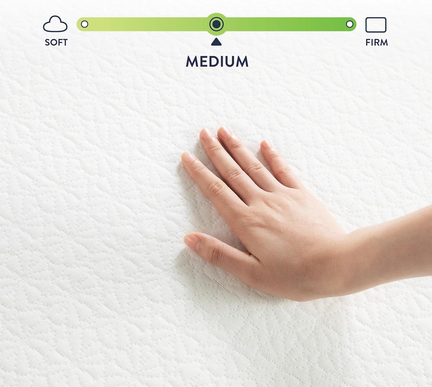 6 Inch Twin Mattress Bed-In-A-Box, Green Tea Memory Foam, White