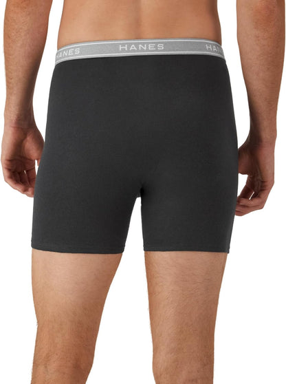Mens Underwear Boxer Briefs Pack, Cool & Breathable Cotton Moisture-Wicking Underwear for Men, No Ride Up