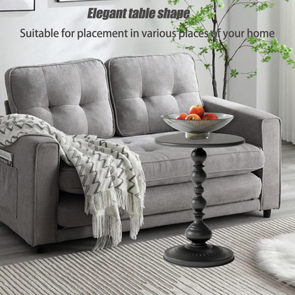 Pedestal Metal round Side Table, Sofa Table, Small TV Tray Table for the Sofa in the Living Room and Bedroom, Bed, Chair, Mini Coffee Table, Headboard Table, 20.47 (H) *13.77 (W)
