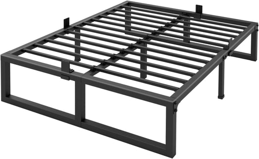 14 Inch Queen Bed Frame,3500 Lbs Heavy Duty Metal Platform, Steel Slats Support/No Box Spring Needed/Noise Free/Non-Slip/Easy Assembly