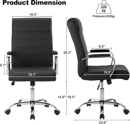 Office Desk Chair,Modern Leather Conference Room Chairs,High Back Ergonomic Home Ofiice Chair,Adjustable Height Swivel Executive Computer Chair with Padded Seat and Armrest