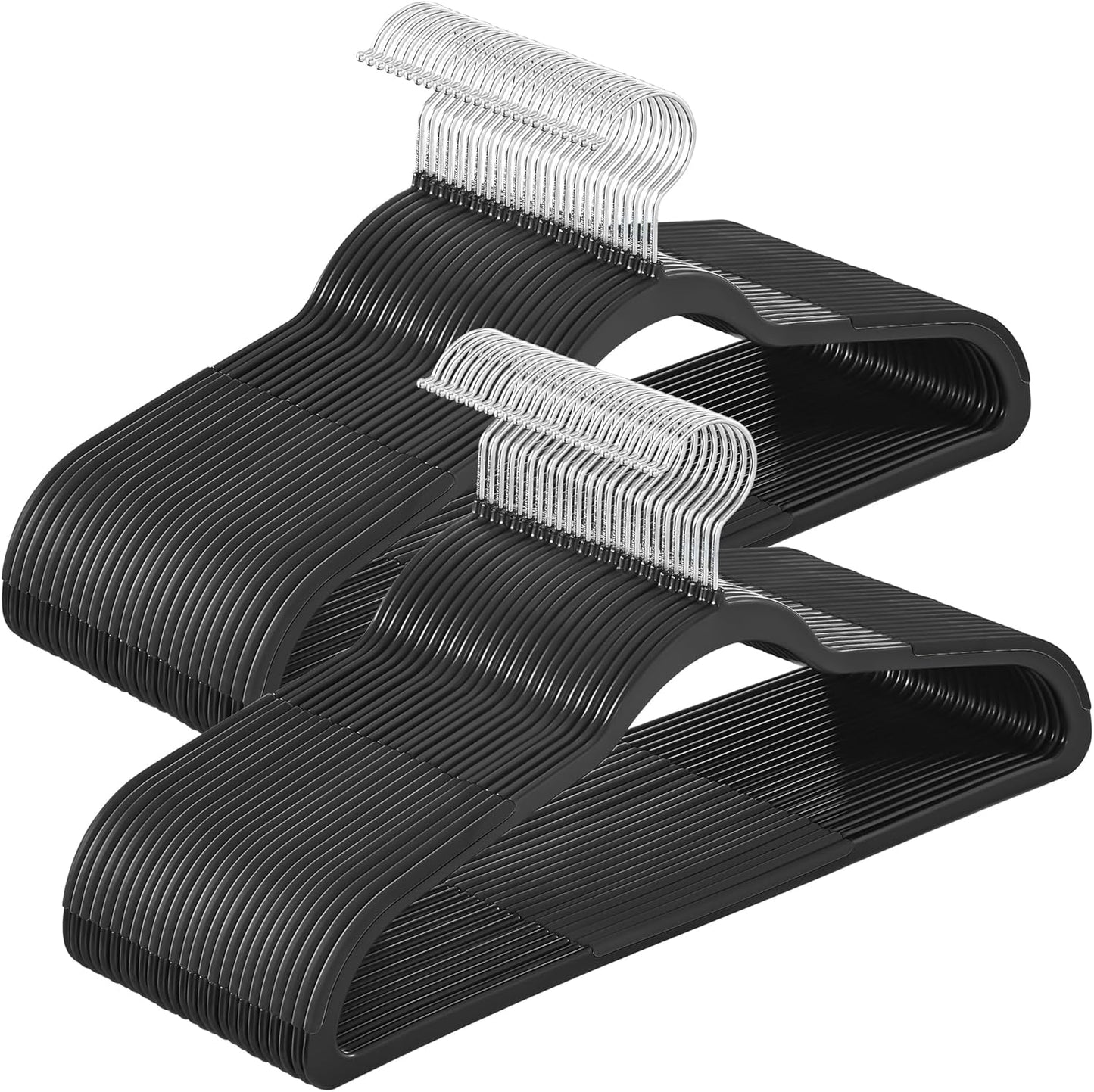 Clothes Hangers, Pack of 50 Plastic Coat Hangers, Space-Saving, Light Gray and Dark Gray UCRF50G