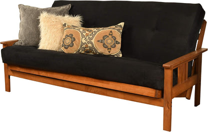 Monterey Futon Set, No Drawers, with Barbados Base and Suede Black Mattress