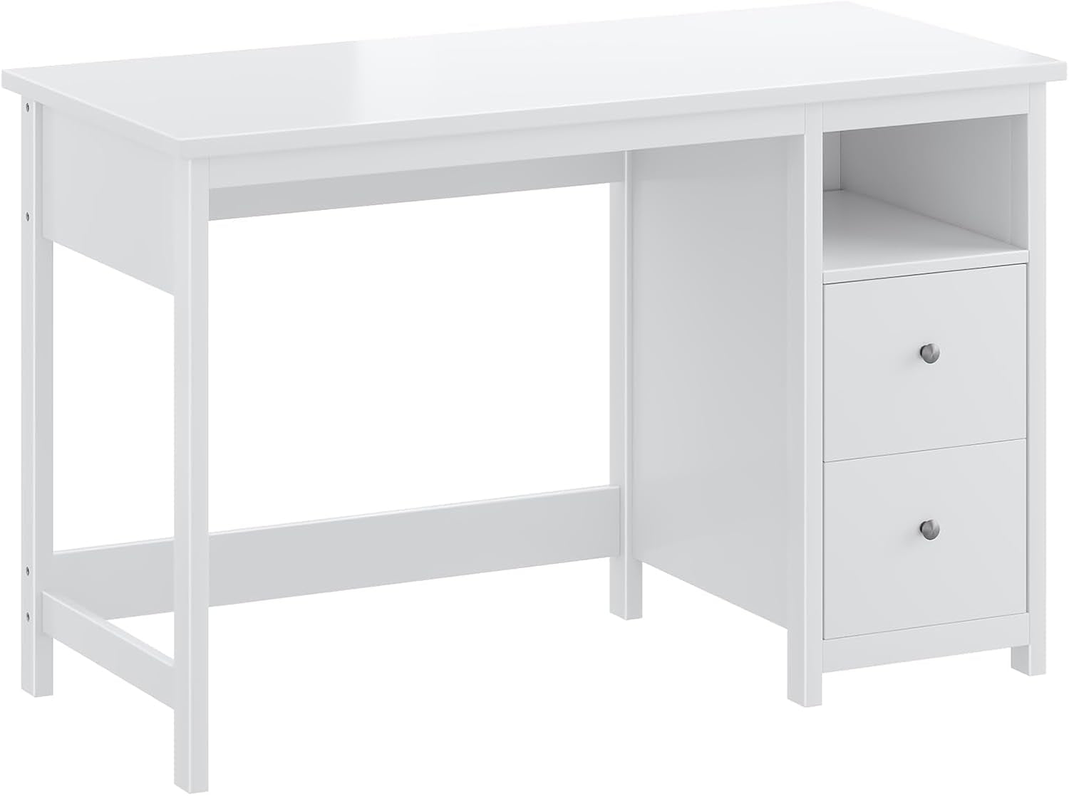 White Desk with Drawers,Modern Small Computer Desk for Home Office, Makeup Vanity Desk Dressing Table for Bedroom,Filing Cabinet Writing Table PC Desks for Study (White, 39.3")