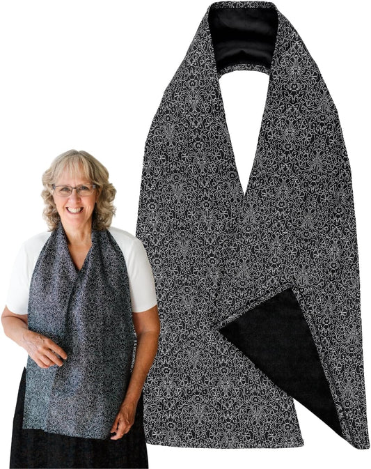Reversible Adult Bibs for Women & Men - Adult Bib Scarf for Elderly - Dining Clothing Protectors - Washable Dining Scarf for Senior Citizens