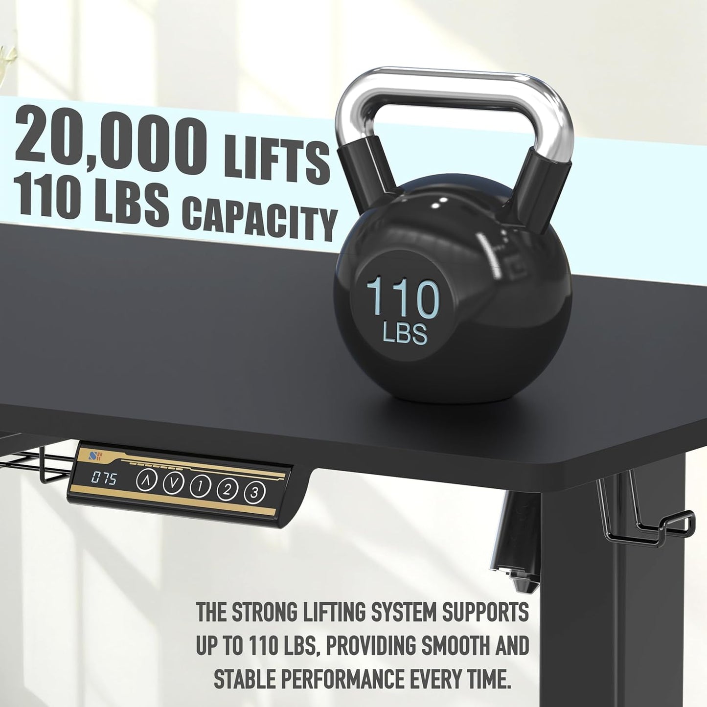 55 X 28 Inches Electric Height Adjustable Standing Desk with Drawer and Memory Preset, Black