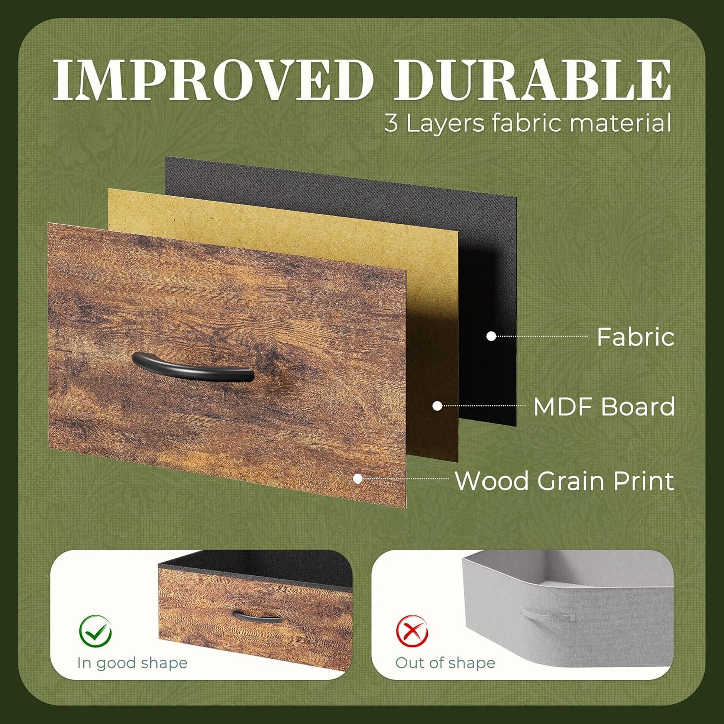 70 Inch Dresser for Bedroom, TV Stand for 65, 75, 80 Inch TV, 12 Fabric Drawer Long Dresser, Large Entertainment Center for Bedroom, Wide Chest of Drawer with Storage, Rustic Brown