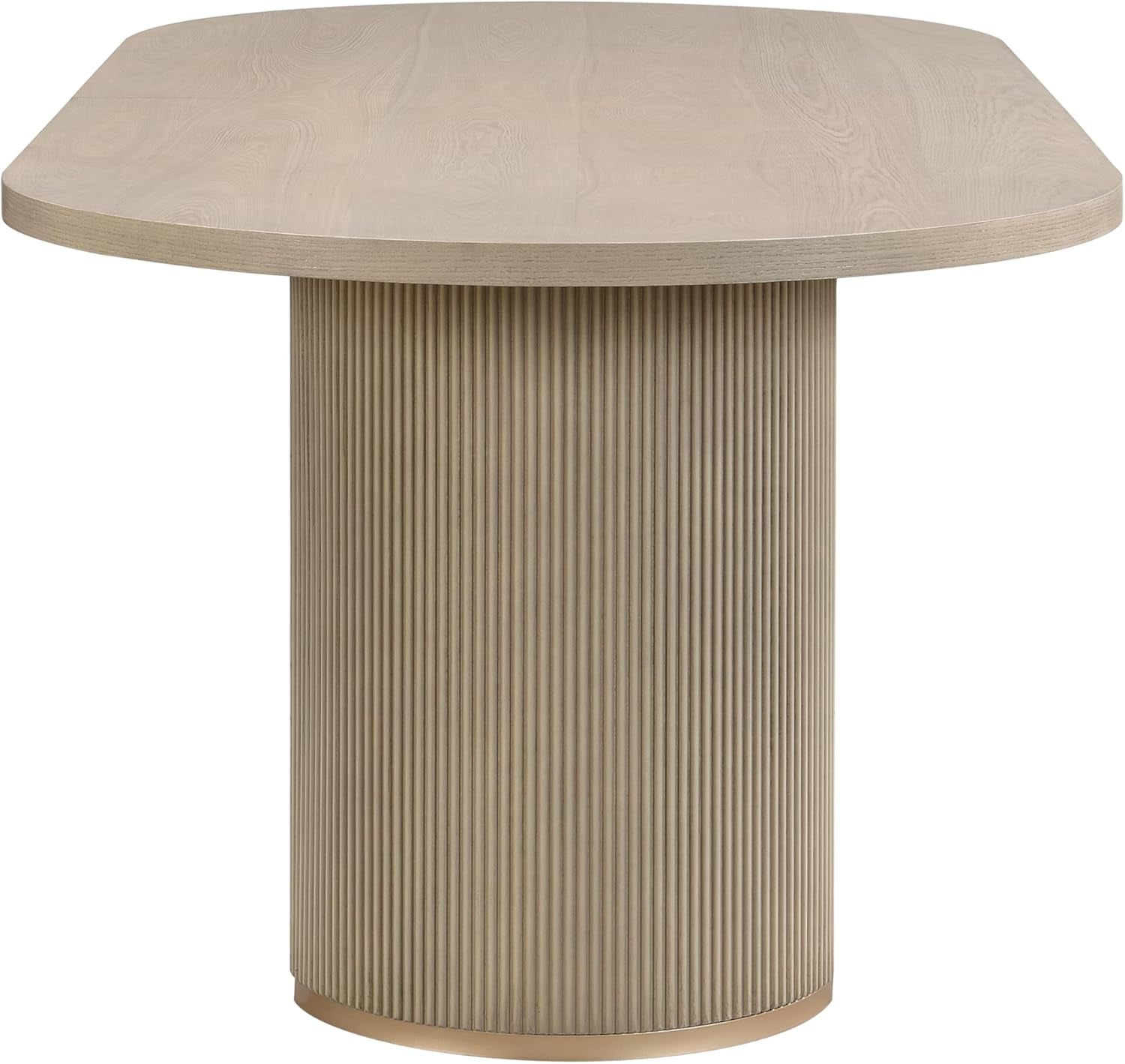 Lancas Modern Minimalist Wooden Indoor Dining Table, Oval Top Dining Table Set for 6, Pedestal Dining Room/Kitchen Table, Ideal for Restaurant/Family Gatherings, Light Ash