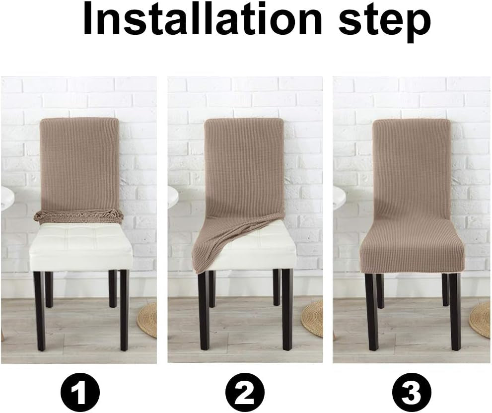 Dining Chair Covers Seat Parson Chair Slipcover for Dining Room Set of 4, Khaki