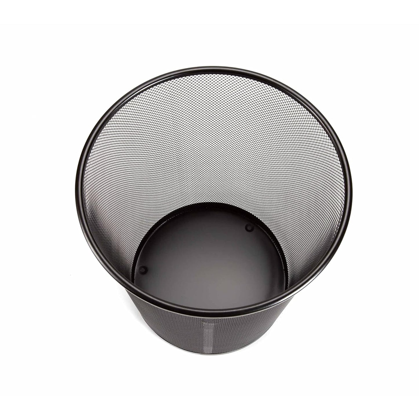 2-Pack Steel Mesh round Trashcan Wastebasket for Trash or Recycle in the Home, Office, or Garage, Black, 6 Gallon