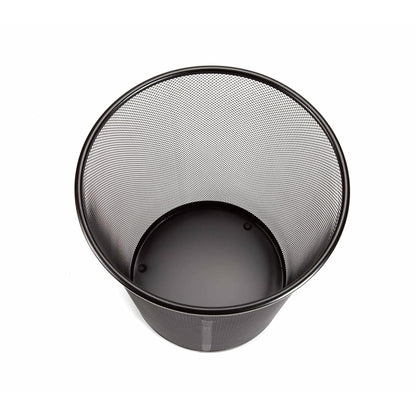 2-Pack Steel Mesh round Trashcan Wastebasket for Trash or Recycle in the Home, Office, or Garage, Black, 6 Gallon