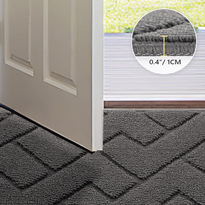 Dirt Trapper Indoor Doormat,20"X31.5" Welcome Door Mat,Non Slip Backing Washable Door Mats,Absorbent and Resistant Low-Profile Entrance inside Floor Mat for Front Back Door and Entryway (Grey)