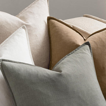 Neutral Linen Pillow Covers Pack of 4 Decorative Natural Solid Throw Pillow Covers Soft Accent Boho Farmhouse Couch Pillowcases Modern Home Decors for Living Room Bed Sofa 18X18 Inch