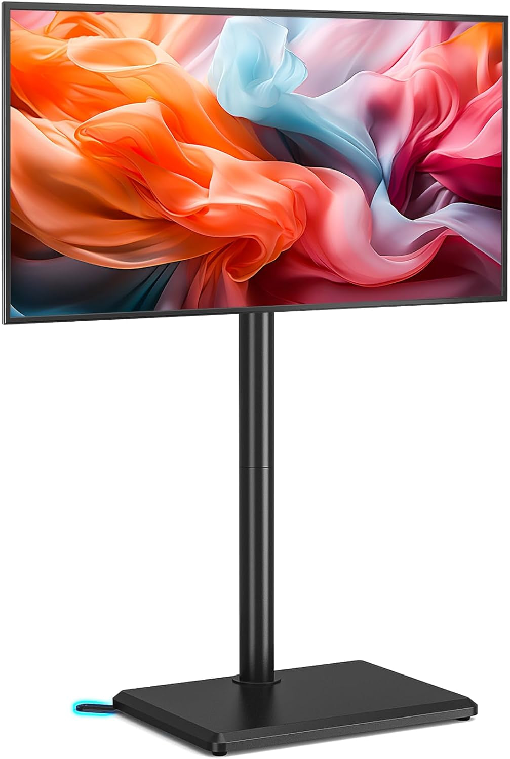 Swivel Floor TV Stand with Mount for 32-60 Inch Tvs up to 88 Lbs, Height Adjustable Tall TV Stand with Wood Base, Saving Space Design for Bedroom, Living Room and Corner, Max VESA 400X400Mm