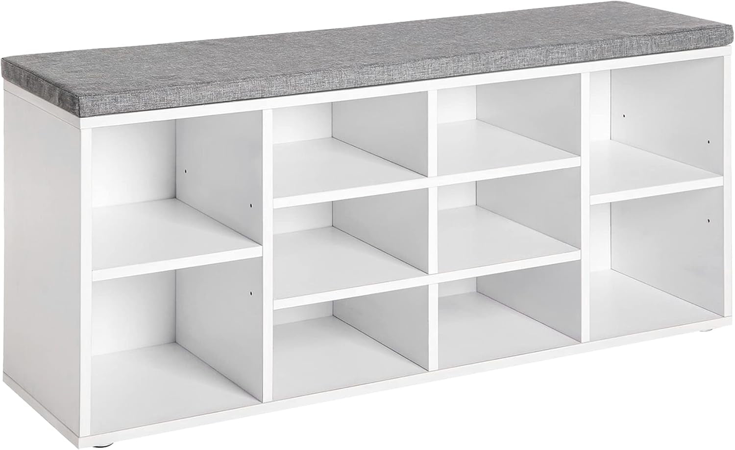 Shoe Bench Storage Bench Entryway Bench Shoe Storage Organizer, 11.8 X 40.9 X 20.7 Inches, with Cushion and 10 Adjustable Compartments for Living Room Entryway Hallway Bedroom
